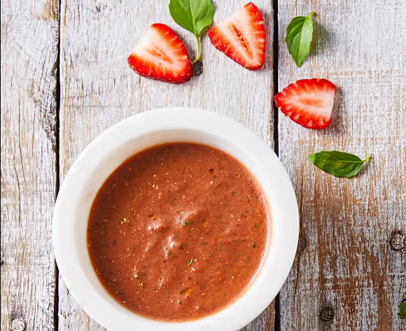Salsa de fresas y vinagre balsámico